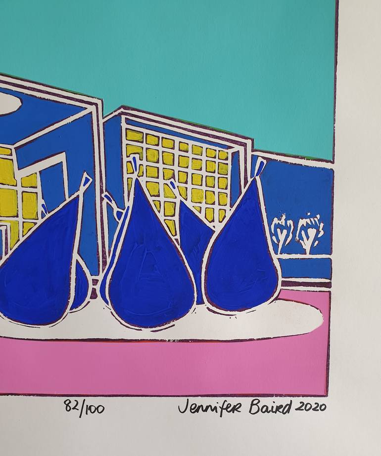 Original Pop Art Architecture Printmaking by Jennifer Baird