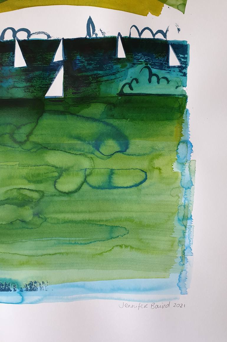 Original Modernism Landscape Painting by Jennifer Baird