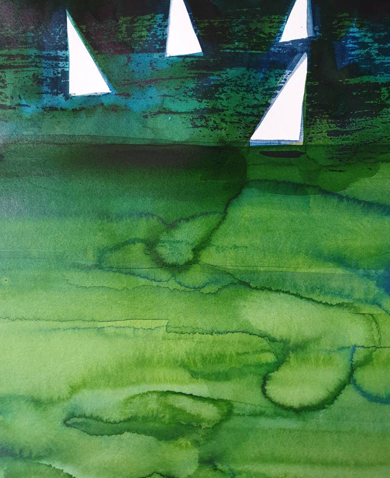 Original Modernism Landscape Painting by Jennifer Baird