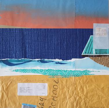 Original Abstract Seascape Collage by Jennifer Baird