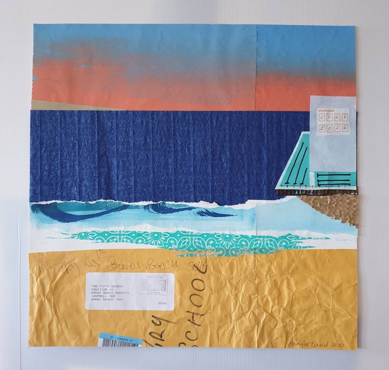 Original Abstract Seascape Collage by Jennifer Baird