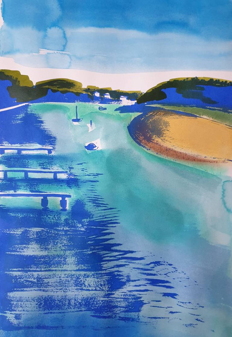 Original Expressionism Seascape Painting by Jennifer Baird