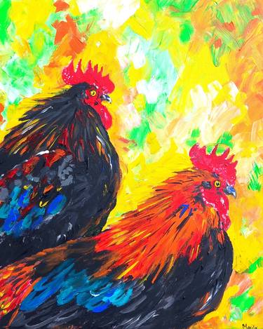 Original Pop Art Animal Paintings by Marily Valkijainen