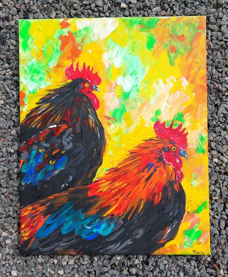 Original Pop Art Animal Painting by Marily Valkijainen