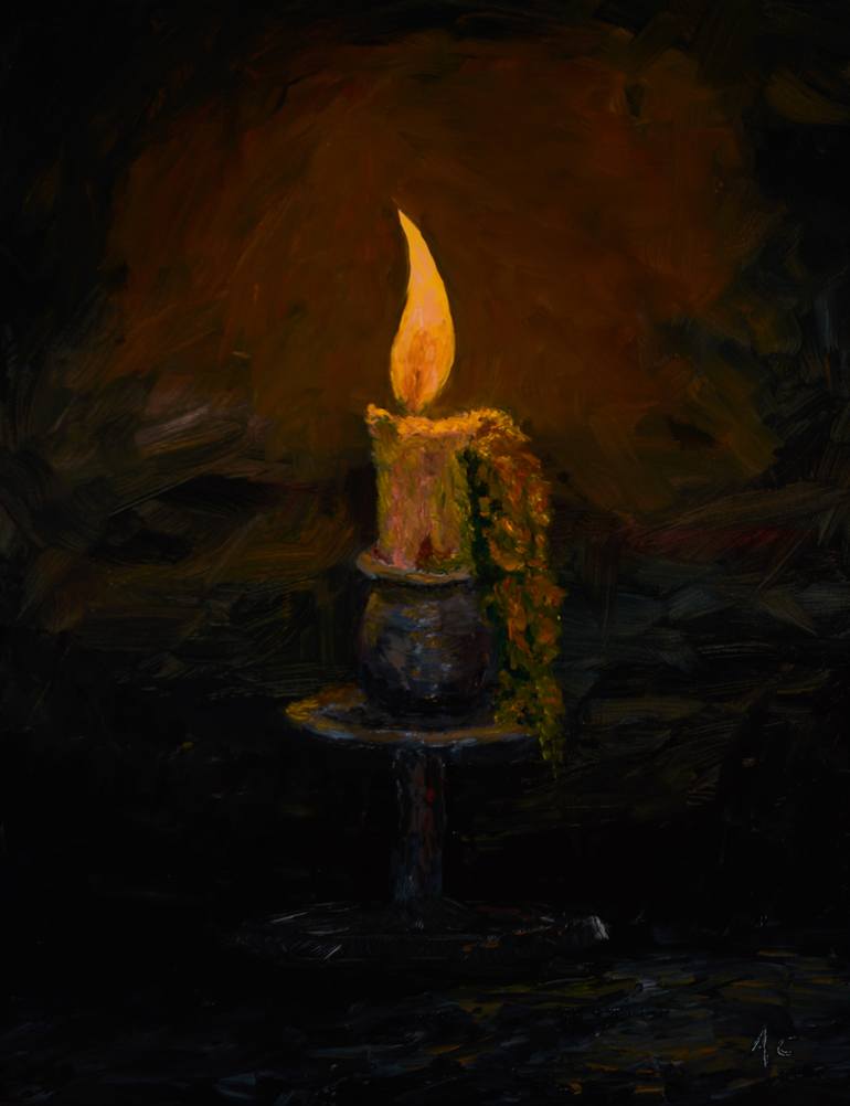 Melting Candle Painting by Earl Chaplin
