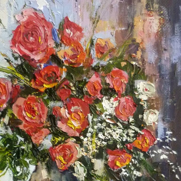 Original Impressionism Floral Painting by Vahan Shachramanyan