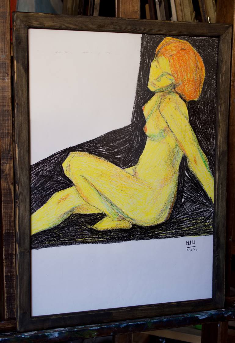 Original Figurative Nude Drawing by Igor Shcherbakov