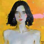 Woman portrait on yellow by Igor Shcherbakov