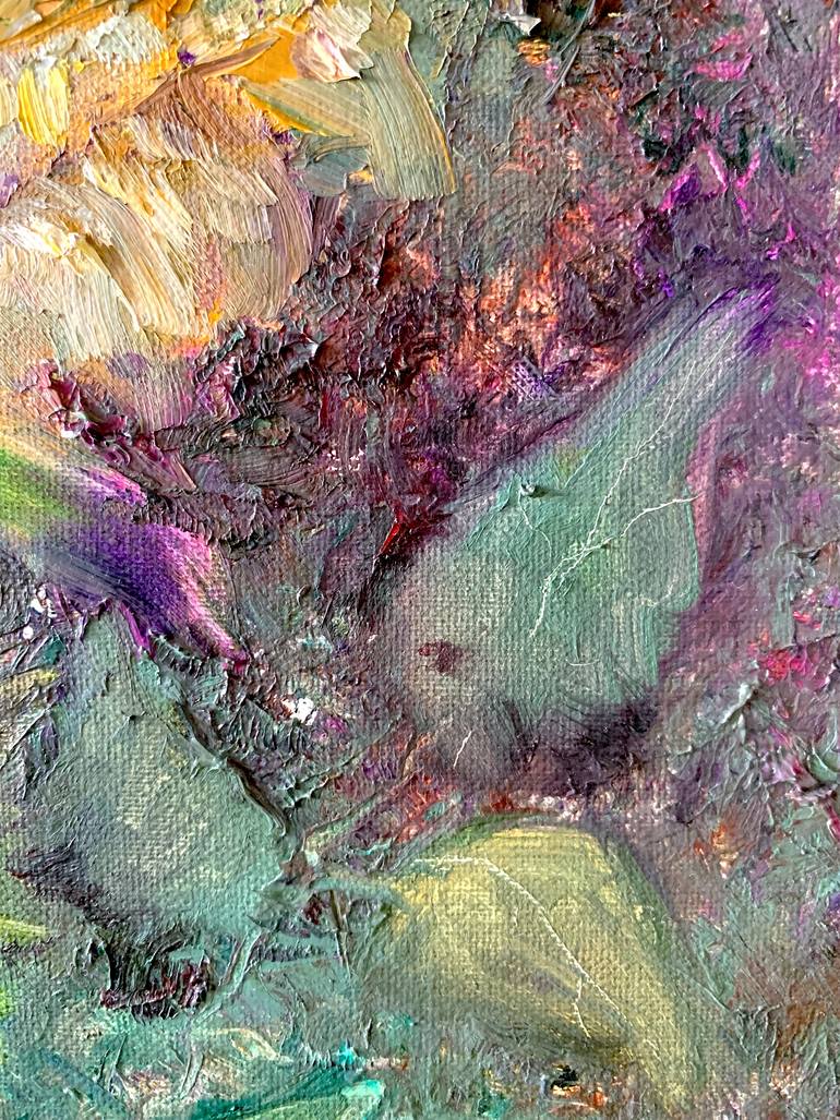 Original Abstract Floral Painting by Lilia Omoloeva