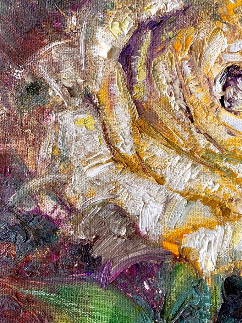 Original Abstract Floral Painting by Lilia Omoloeva