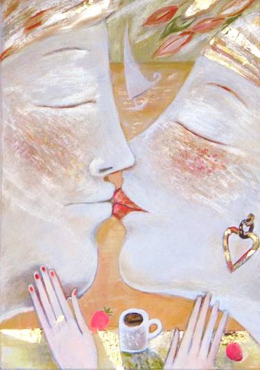 Original Figurative Love Painting by Daniela Hadjieva