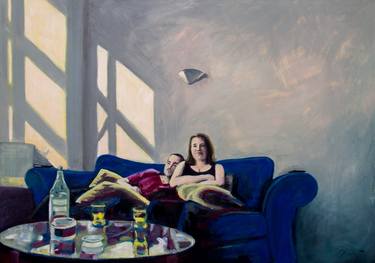 Watching-Tv Paintings For Sale |