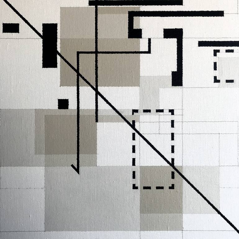 Original Geometric Abstract Painting by Rafa Mateo