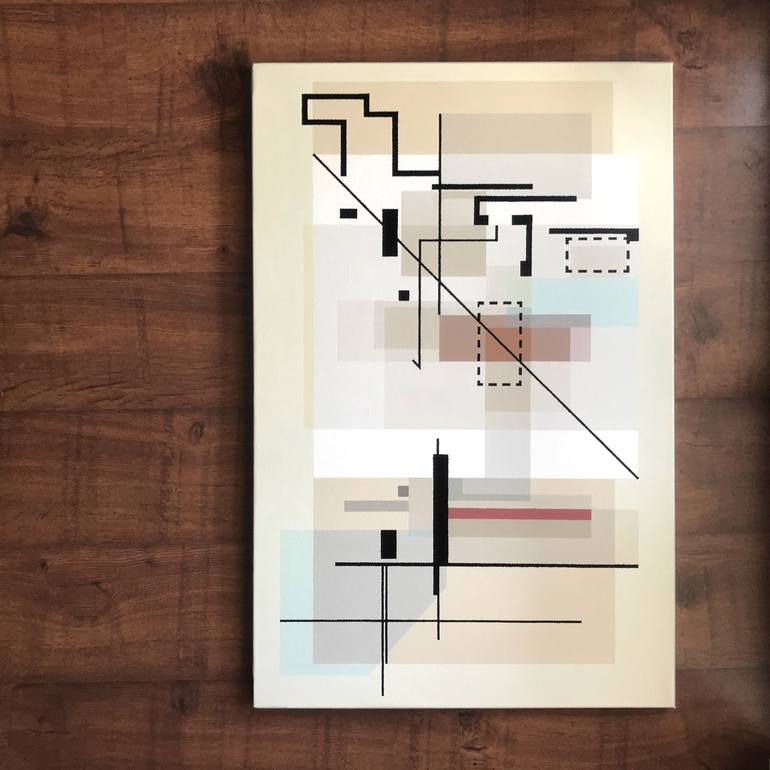 Original Geometric Abstract Painting by Rafa Mateo