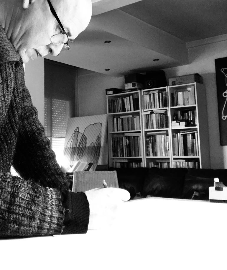 Original Geometric Abstract Painting by Rafa Mateo