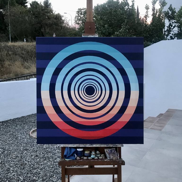 Original Geometric Abstract Painting by Rafa Mateo