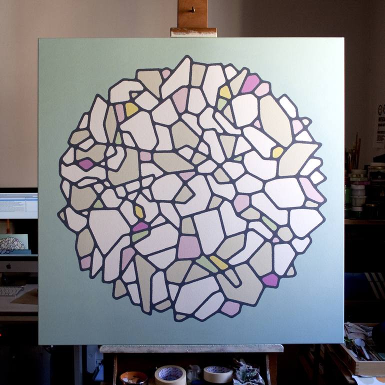 Original Geometric Abstract Painting by Rafa Mateo