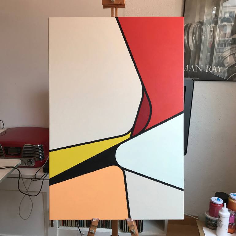 Original Geometric Abstract Painting by Rafa Mateo