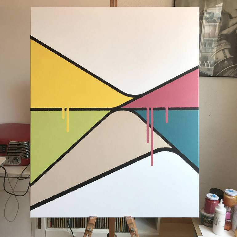 Original Pop Art Abstract Painting by Rafa Mateo