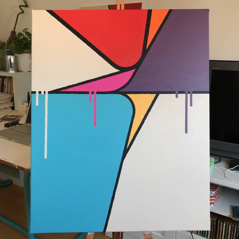 Original Pop Art Abstract Painting by Rafa Mateo