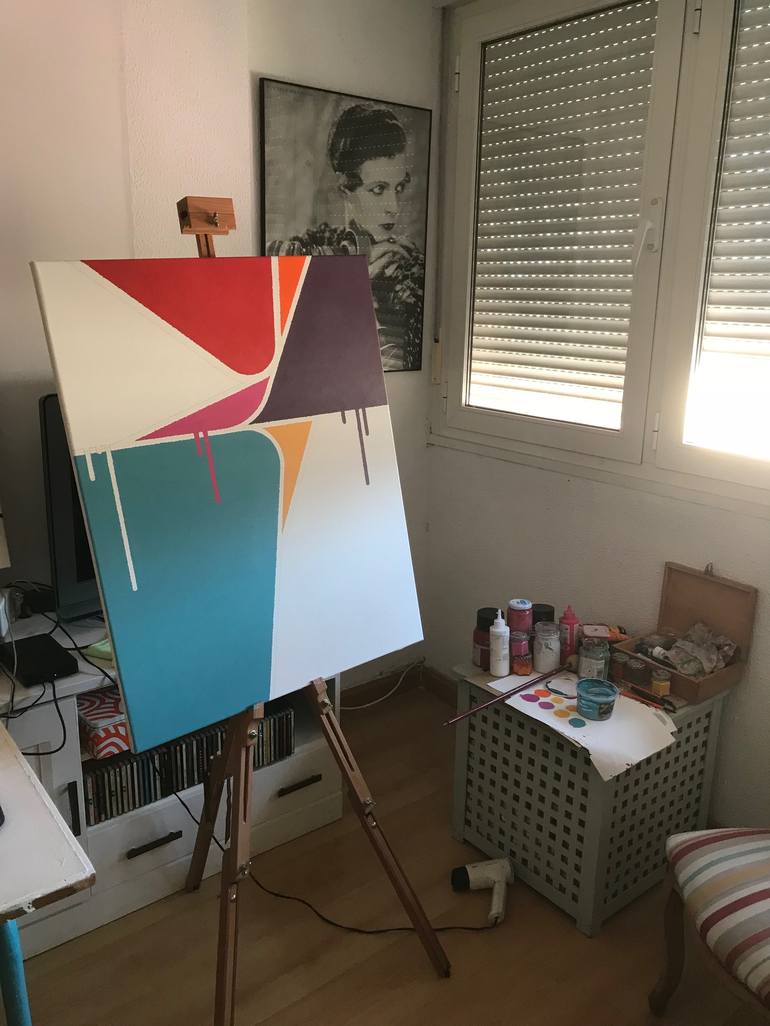 Original Pop Art Abstract Painting by Rafa Mateo