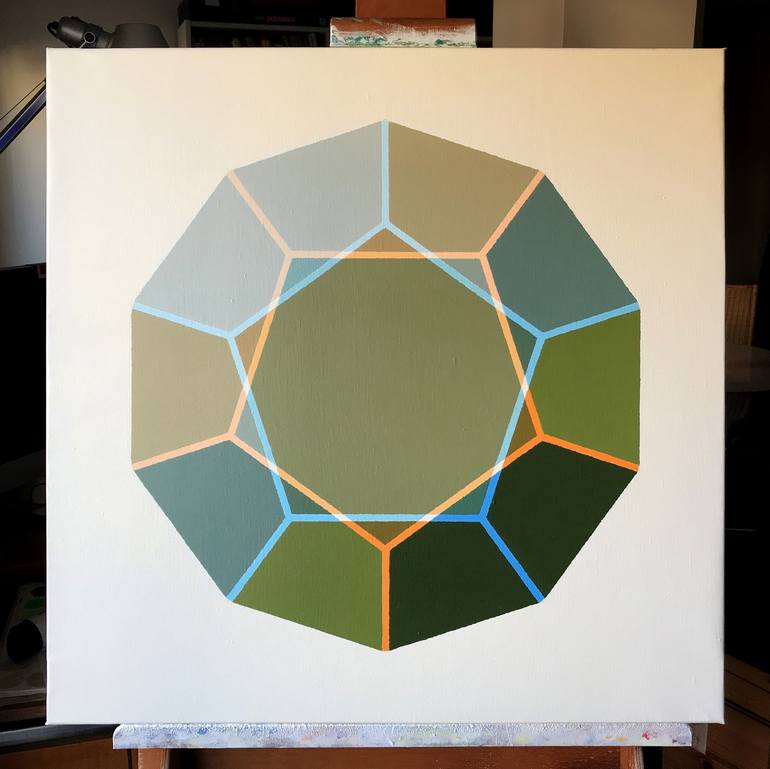 Original Geometric Abstract Painting by Rafa Mateo