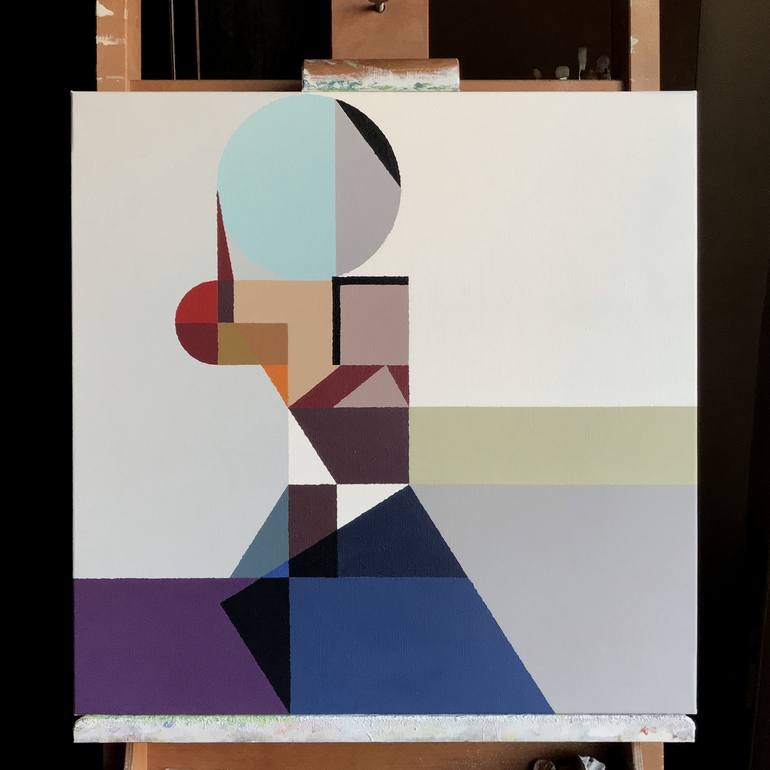 Original Geometric Abstract Painting by Rafa Mateo