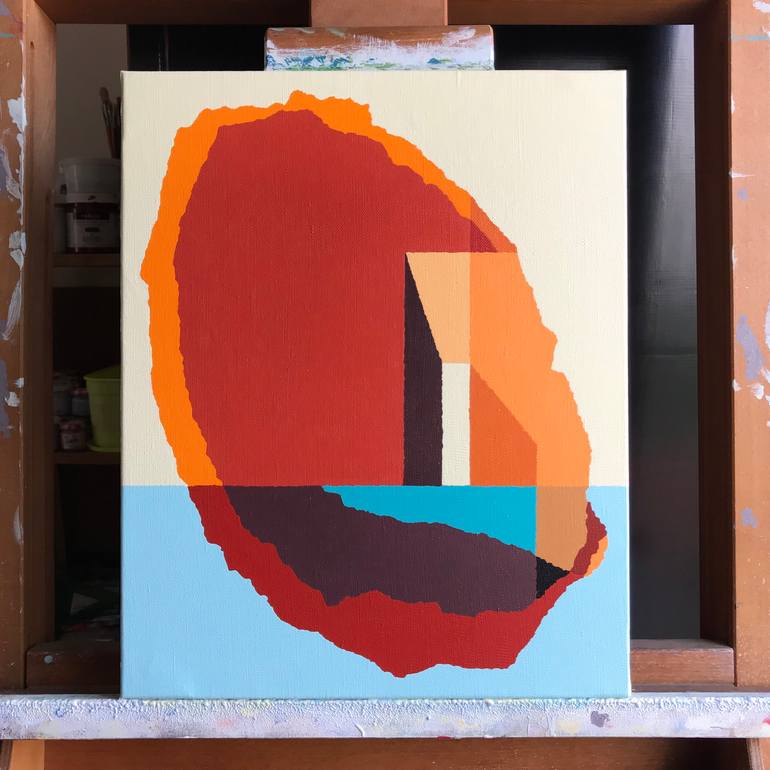 Original Geometric Abstract Painting by Rafa Mateo