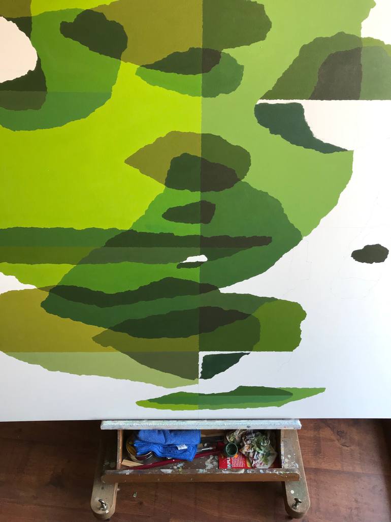 Original Geometric Abstract Painting by Rafa Mateo