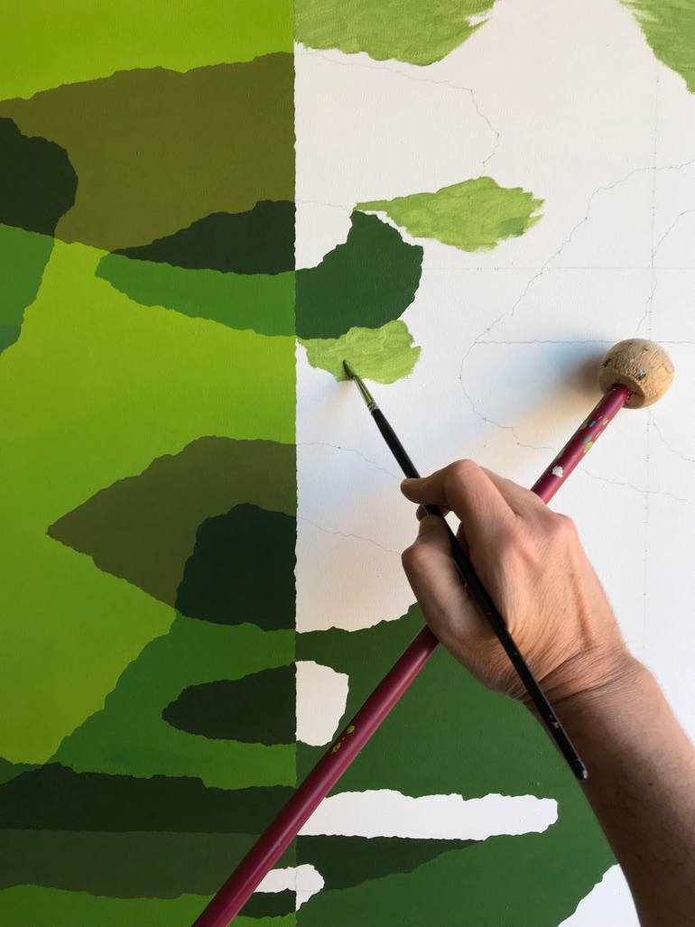 Original Geometric Abstract Painting by Rafa Mateo