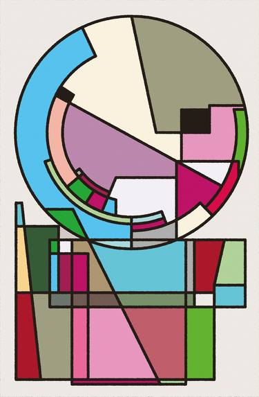 Original Geometric Abstract Paintings by Rafa Mateo