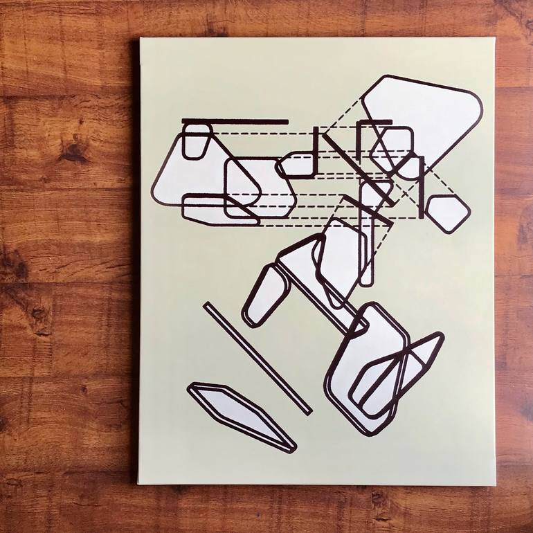 Original Geometric Abstract Painting by Rafa Mateo