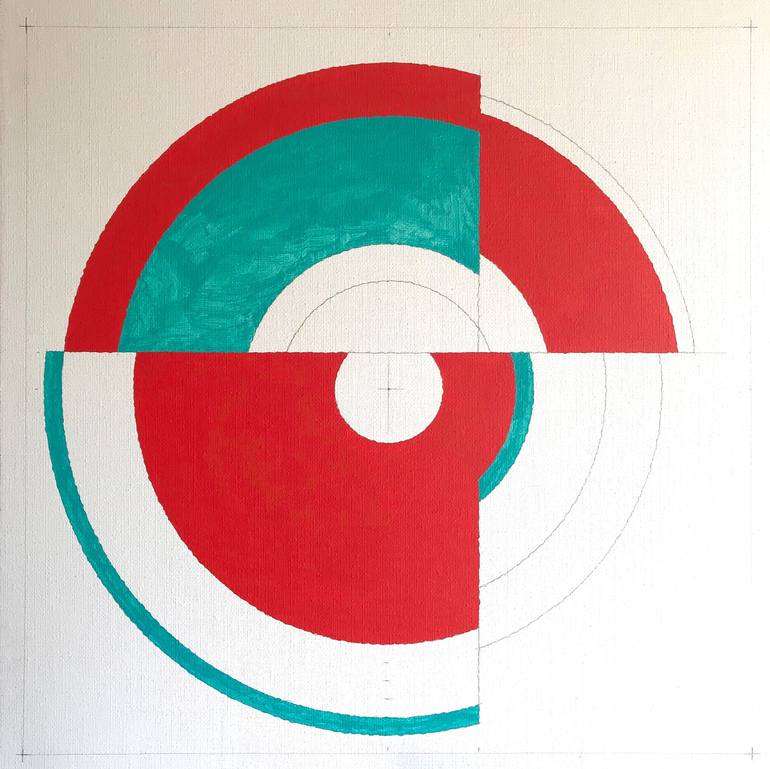 Original Geometric Abstract Painting by Rafa Mateo