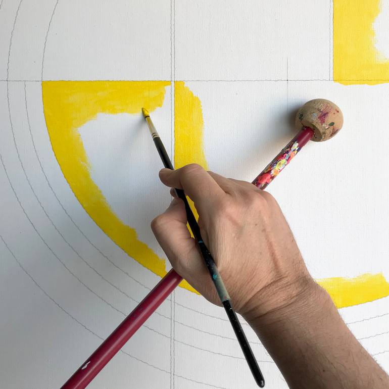 Original Geometric Abstract Painting by Rafa Mateo