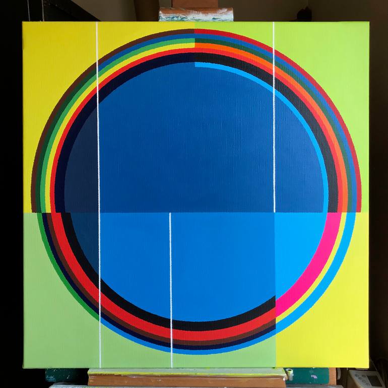 Original Geometric Abstract Painting by Rafa Mateo