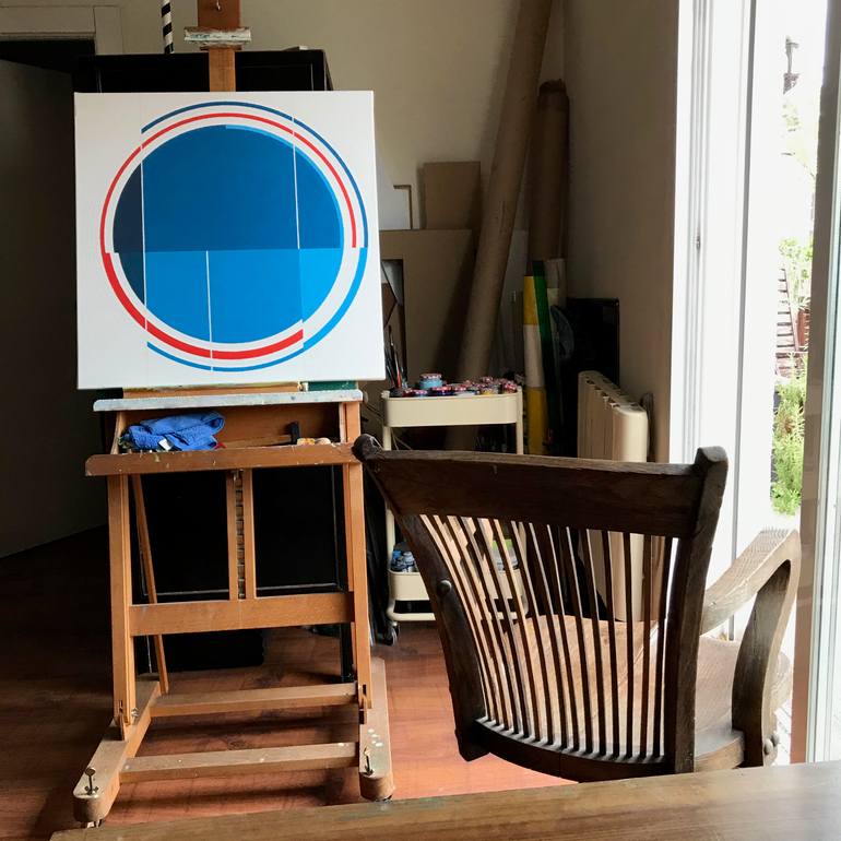 Original Geometric Abstract Painting by Rafa Mateo