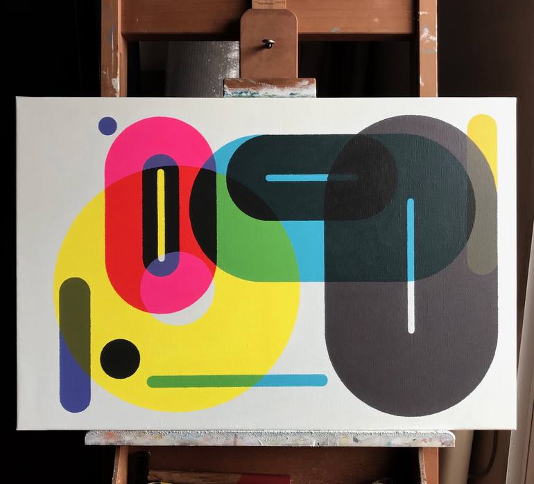 Original Pop Art Abstract Painting by Rafa Mateo