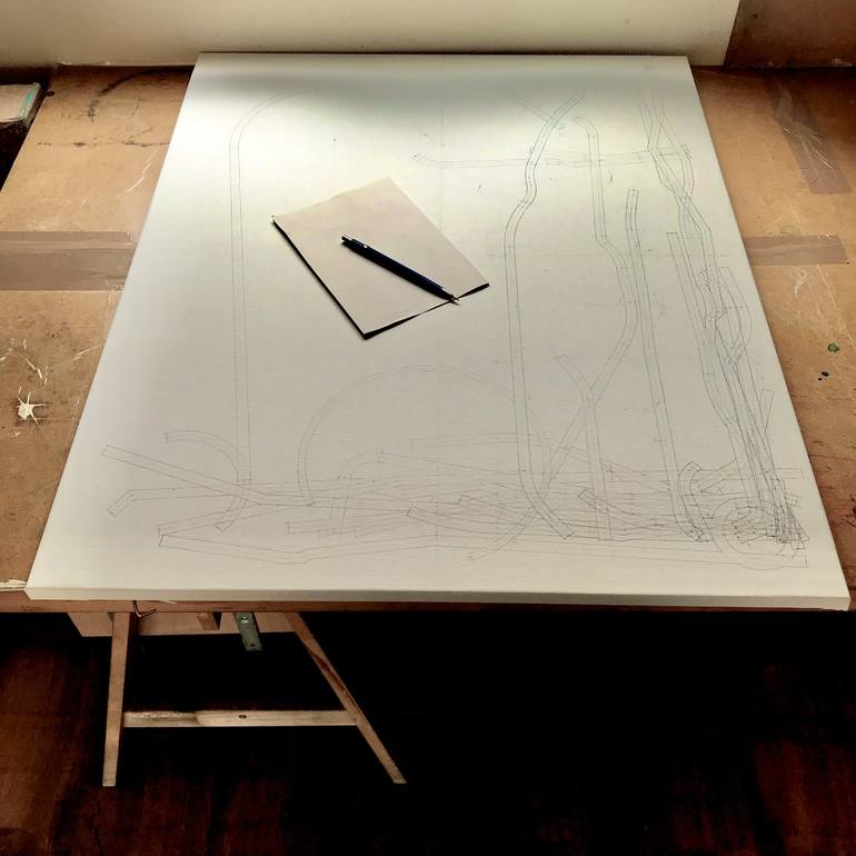 Original Conceptual Abstract Painting by Rafa Mateo