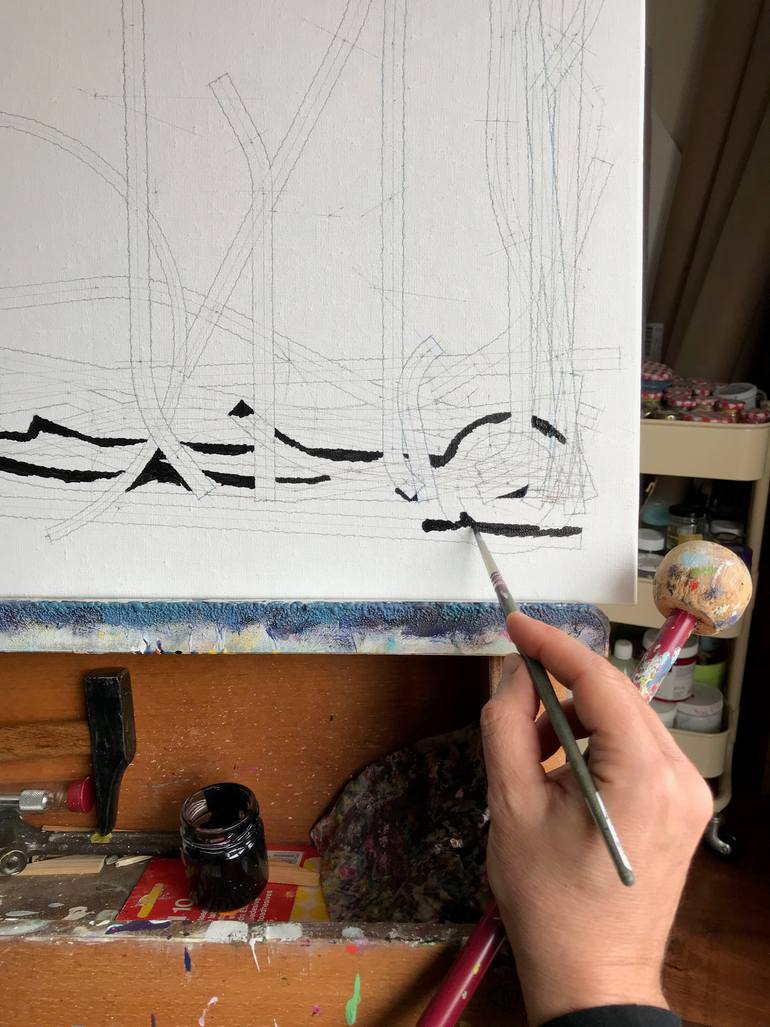 Original Conceptual Abstract Painting by Rafa Mateo