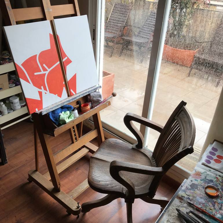 Original Geometric Abstract Painting by Rafa Mateo