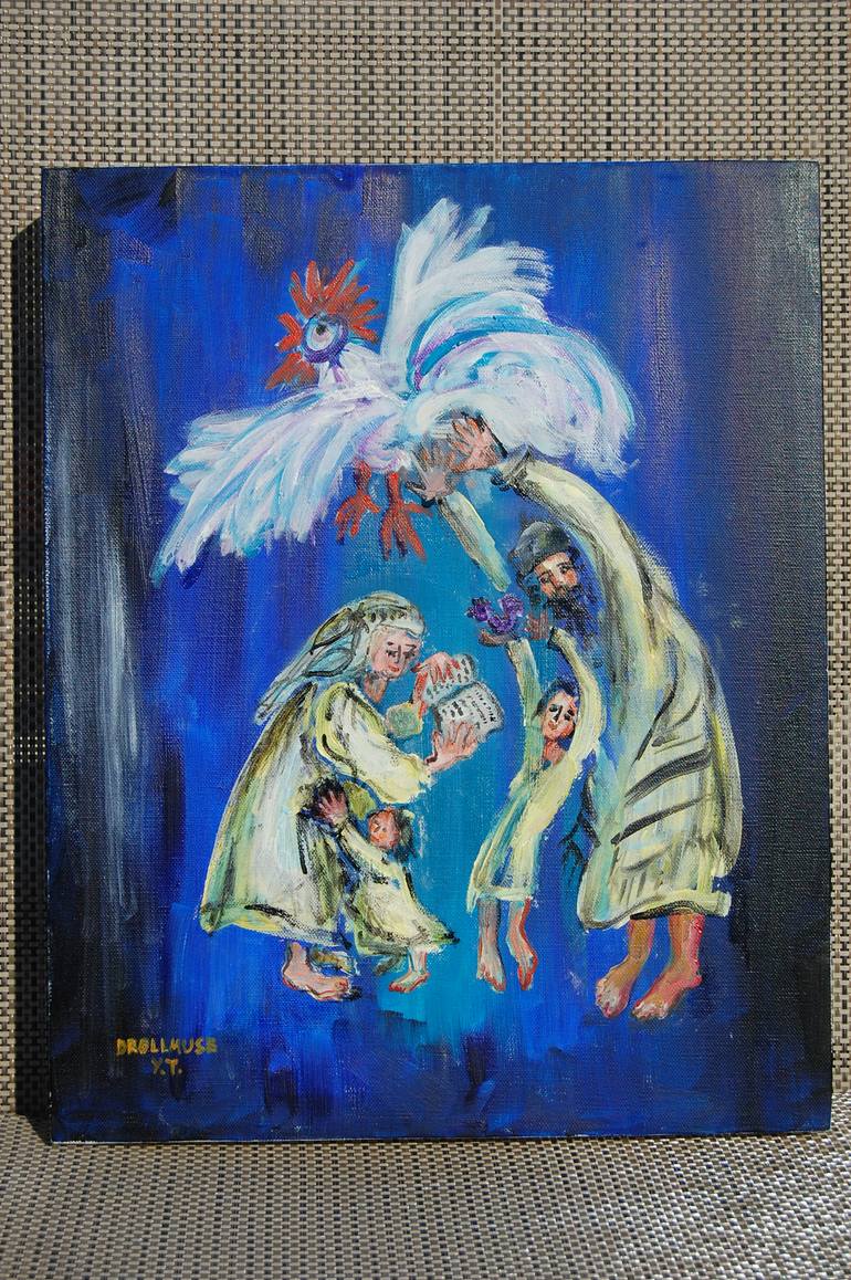 Original Abstract Expressionism Religion Painting by Yuliya Talinovsky Drollmuse