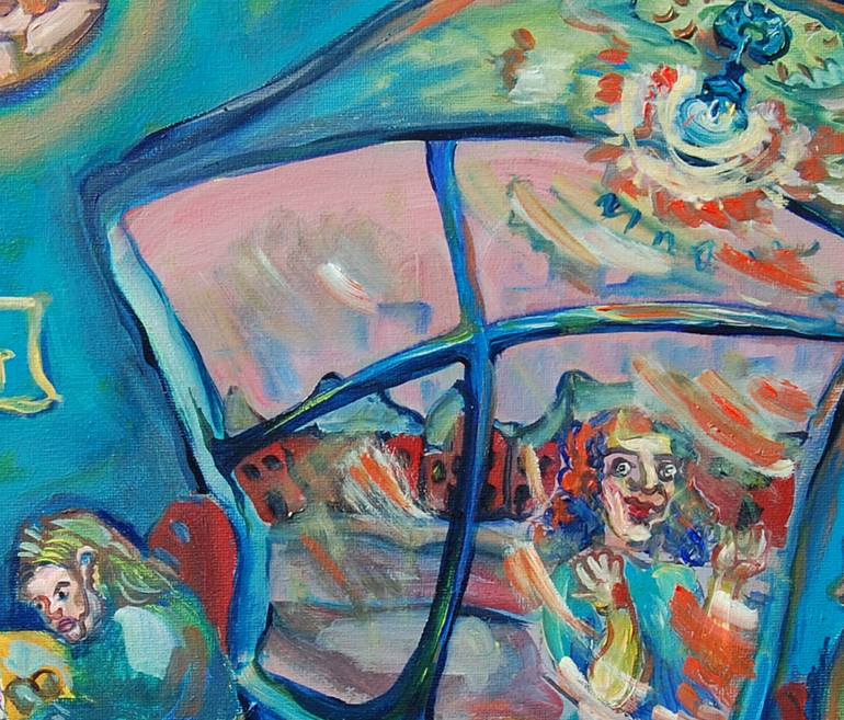 Original Abstract Expressionism People Painting by Yuliya Talinovsky Drollmuse