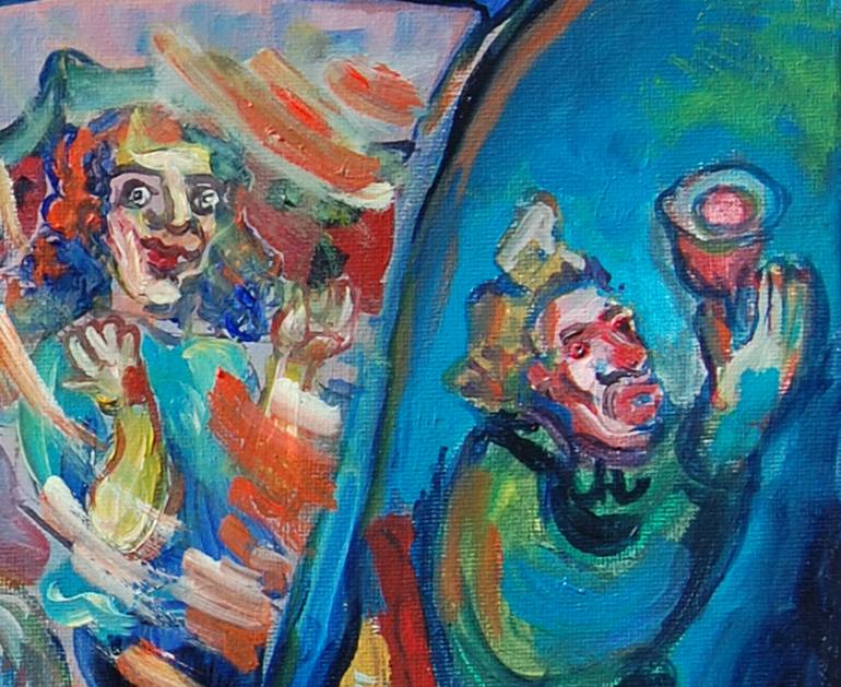 Original Abstract Expressionism People Painting by Yuliya Talinovsky Drollmuse