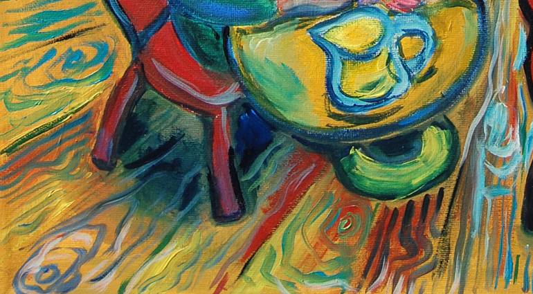 Original Abstract Expressionism People Painting by Yuliya Talinovsky Drollmuse