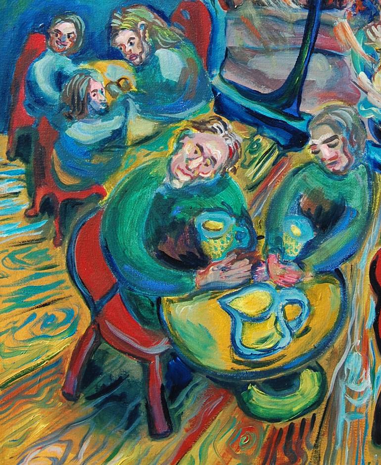 Original Abstract Expressionism People Painting by Yuliya Talinovsky Drollmuse