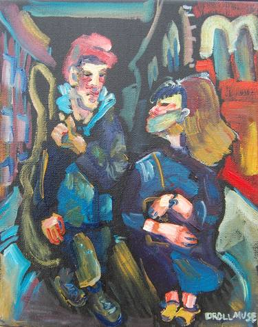 Original Abstract Expressionism Men Paintings by Yuliya Talinovsky DrollMuse
