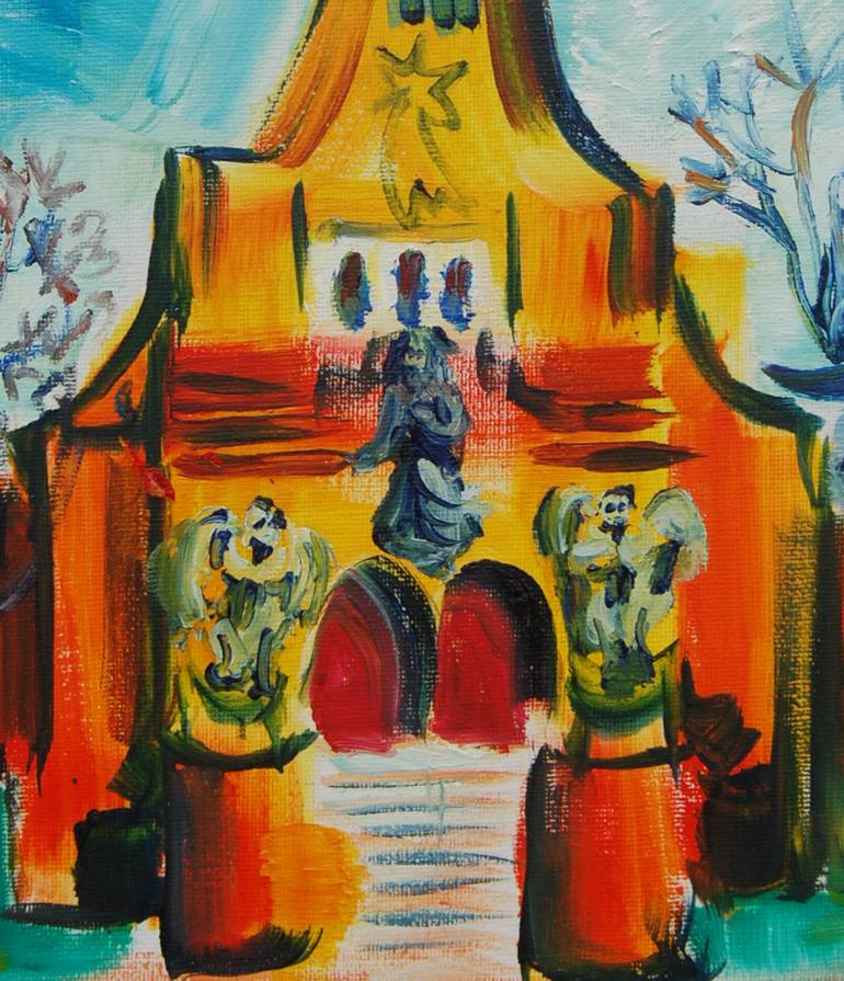 Original Abstract Expressionism Architecture Painting by Yuliya Talinovsky Drollmuse
