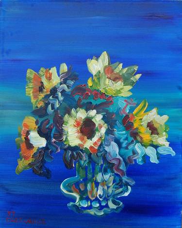 Original Abstract Expressionism Floral Paintings by Yuliya Talinovsky DrollMuse