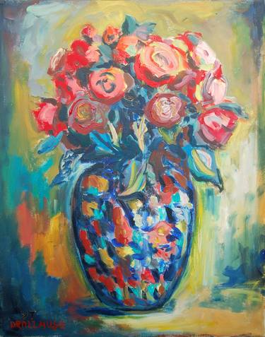 Original Abstract Expressionism Floral Paintings by Yuliya Talinovsky DrollMuse