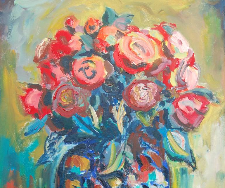 Original Abstract Expressionism Floral Painting by Yuliya Talinovsky DrollMuse